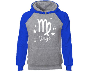 Virgo Zodiac Sign hoodie. Royal Blue Grey Hoodie, hoodies for men, unisex hoodies