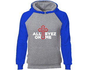 All Eyes On Me designer hoodies. Royal Blue Grey Hoodie, hoodies for men, unisex hoodies
