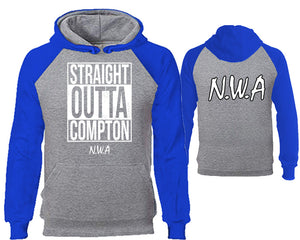 Straight Outta Compton designer hoodies. Royal Blue Grey Hoodie, hoodies for men, unisex hoodies