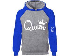Queen designer hoodies. Royal Blue Grey Hoodie, hoodies for men, unisex hoodies