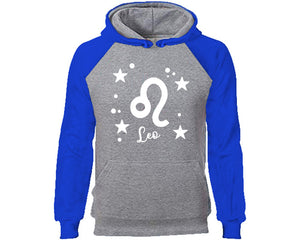 Leo Zodiac Sign hoodie. Royal Blue Grey Hoodie, hoodies for men, unisex hoodies