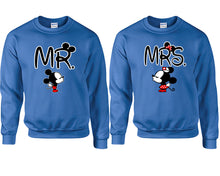 將圖片載入圖庫檢視器 Mr Mrs couple sweatshirts. Royal Blue sweaters for men, sweaters for women. Sweat shirt. Matching sweatshirts for couples
