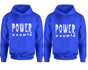 Power Couple hoodies, Matching couple hoodies, Royal Blue pullover hoodies