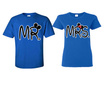 將圖片載入圖庫檢視器 Mr Mrs matching couple shirts.Couple shirts, Royal Blue t shirts for men, t shirts for women. Couple matching shirts.
