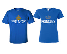 將圖片載入圖庫檢視器 Prince Princess matching couple shirts.Couple shirts, Royal Blue t shirts for men, t shirts for women. Couple matching shirts.
