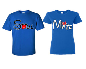 Soul Mate matching couple shirts.Couple shirts, Royal Blue t shirts for men, t shirts for women. Couple matching shirts.