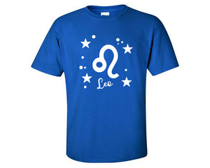 Leo custom t shirts, graphic tees. Royal Blue t shirts for men. Royal Blue t shirt for mens, tee shirts.