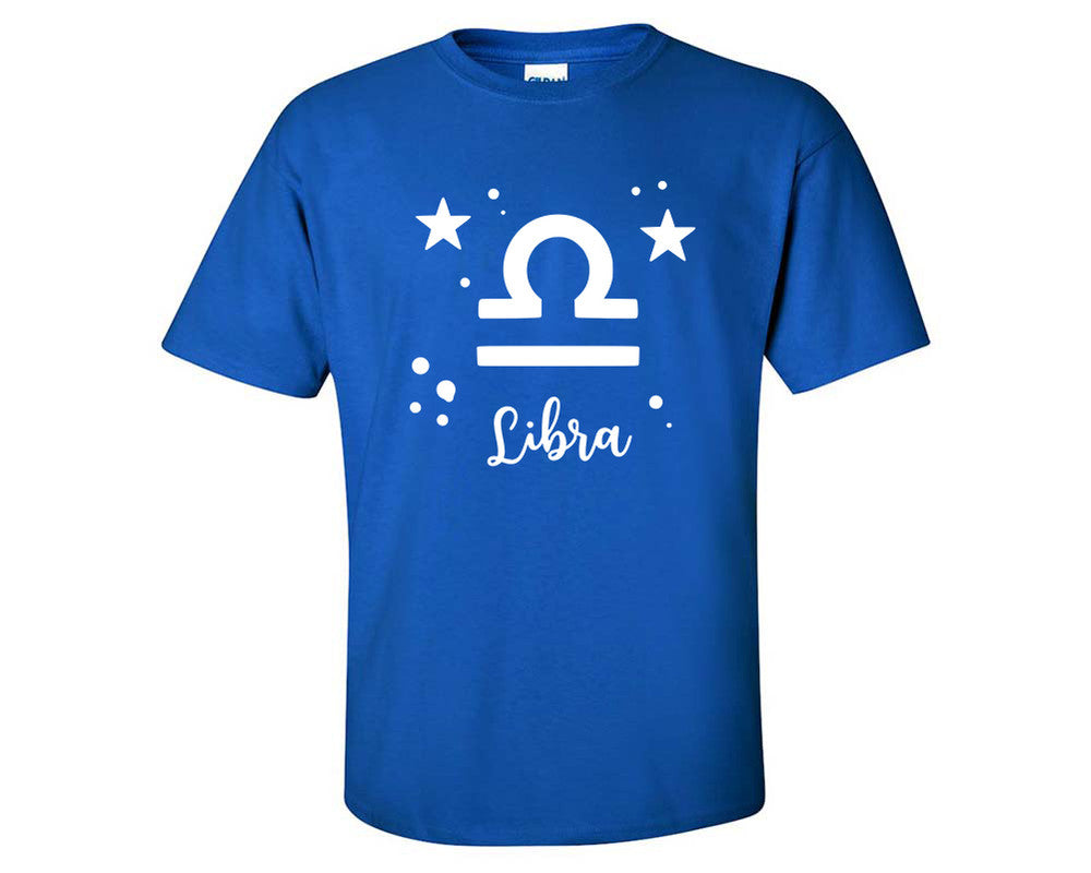 Libra custom t shirts, graphic tees. Royal Blue t shirts for men. Royal Blue t shirt for mens, tee shirts.