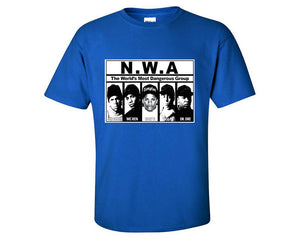 NWA custom t shirts, graphic tees. Royal Blue t shirts for men. Royal Blue t shirt for mens, tee shirts.
