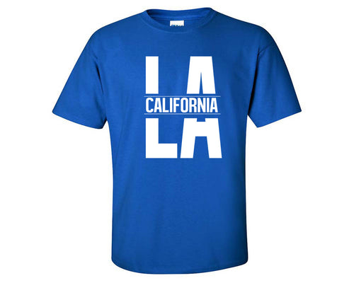 LA California custom t shirts, graphic tees. Royal Blue t shirts for men. Royal Blue t shirt for mens, tee shirts.