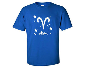 Aries custom t shirts, graphic tees. Royal Blue t shirts for men. Royal Blue t shirt for mens, tee shirts.
