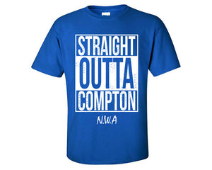 Straight Outta Compton custom t shirts, graphic tees. Royal Blue t shirts for men. Royal Blue t shirt for mens, tee shirts.