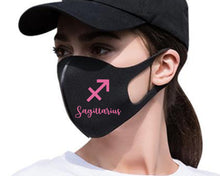 Load image into Gallery viewer, Sagittarius Silk Cotton face mask with Pink color design. Washable, reusable face mask.
