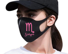 Load image into Gallery viewer, Scorpio Silk Cotton face mask with Pink color design. Washable, reusable face mask.
