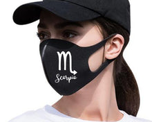 Load image into Gallery viewer, Scorpio Silk Cotton face mask with White color design. Washable, reusable face mask.
