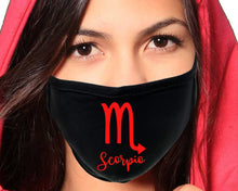 將圖片載入圖庫檢視器 Scorpio  Zodiac Sign face mask with Red color design. Washable, reusable face mask.
