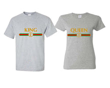 將圖片載入圖庫檢視器 King Queen matching couple shirts.Couple shirts, Sports Grey t shirts for men, t shirts for women. Couple matching shirts.
