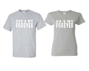 She's My Forever and He's My Forever matching couple shirts.Couple shirts, Sports Grey t shirts for men, t shirts for women. Couple matching shirts.