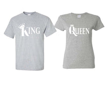 Görseli Galeri görüntüleyiciye yükleyin, King and Queen matching couple shirts.Couple shirts, Sports Grey t shirts for men, t shirts for women. Couple matching shirts.
