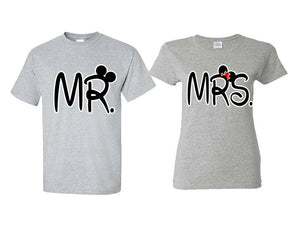Mr Mrs matching couple shirts.Couple shirts, Sports Grey t shirts for men, t shirts for women. Couple matching shirts.