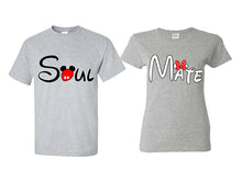 將圖片載入圖庫檢視器 Soul Mate matching couple shirts.Couple shirts, Sports Grey t shirts for men, t shirts for women. Couple matching shirts.
