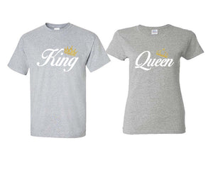 King and Queen matching couple shirts.Couple shirts, Sports Grey t shirts for men, t shirts for women. Couple matching shirts.