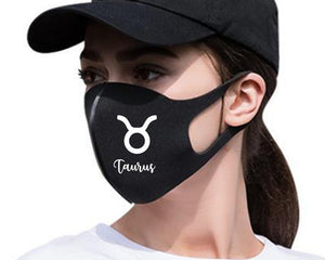 Taurus Silk Cotton face mask with White color design. Washable, reusable face mask.