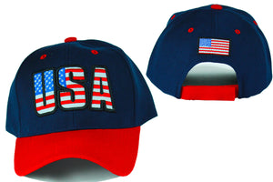 USA United States designer baseball hats, embroidered baseball caps, Navy Blue Red baseball cap