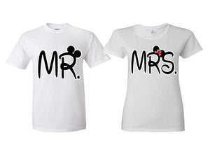 Mr Mrs matching couple shirts.Couple shirts, White t shirts for men, t shirts for women. Couple matching shirts.