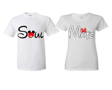 將圖片載入圖庫檢視器 Soul Mate matching couple shirts.Couple shirts, White t shirts for men, t shirts for women. Couple matching shirts.
