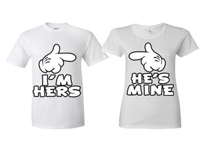 I'm Hers He's Mine matching couple shirts.Couple shirts, White t shirts for men, t shirts for women. Couple matching shirts.