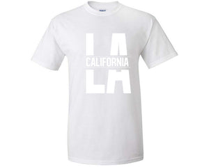 LA California custom t shirts, graphic tees. White t shirts for men. White t shirt for mens, tee shirts.